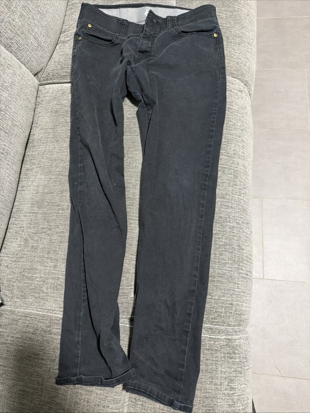 Lee Men’s 30x30 Black Jeans Comfort Waist Slim Straight 5 Pocket Riveted